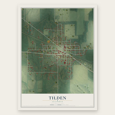 Tilden, Illinois map print, the full design