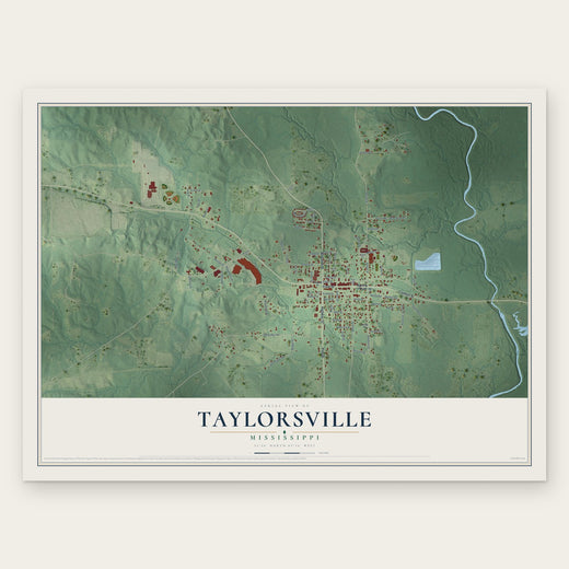 Taylorsville, Mississippi map print, the full design