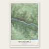 Marseilles, Illinois map print, the full design
