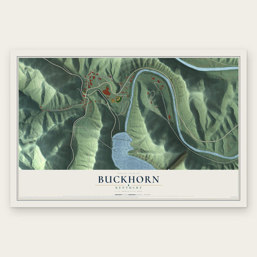 Buckhorn, Kentucky map print, the full design