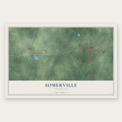 Somerville, Tennessee map print, the full design