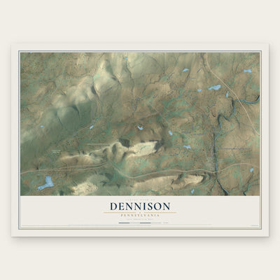Dennison, Pennsylvania map print, the full design
