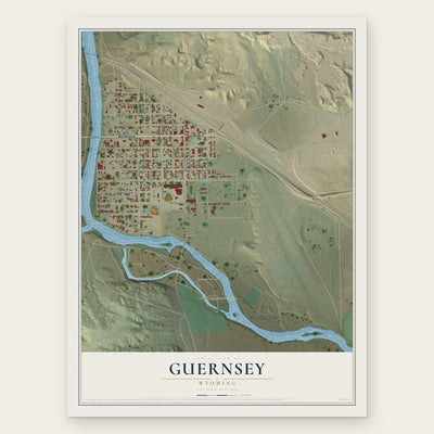Guernsey, Wyoming map print, the full design