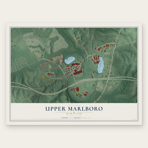 Upper Marlboro, Maryland map print, the full design