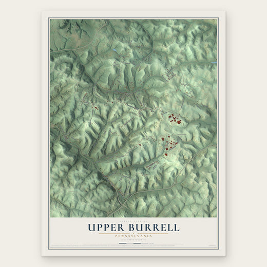 Upper Burrell, Pennsylvania map print, the full design
