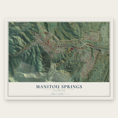 Manitou Springs, Colorado map print, the full design