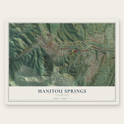 Manitou Springs, Colorado map print, the full design