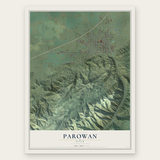 Parowan, Utah map print, the full design