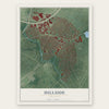 Hillside, New Jersey map print, the full design