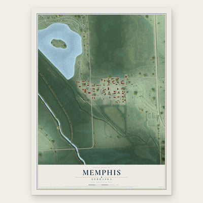 Memphis, Nebraska map print, the full design