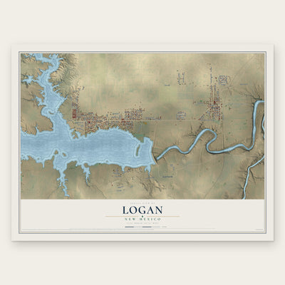 Logan, New Mexico map print, the full design