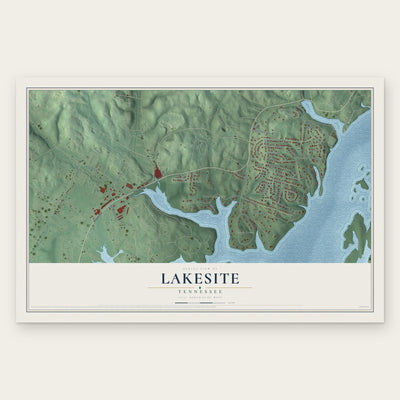 Lakesite, Tennessee map print, the full design