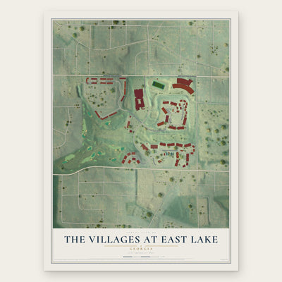 The Villages at East Lake, Georgia map print, the full design