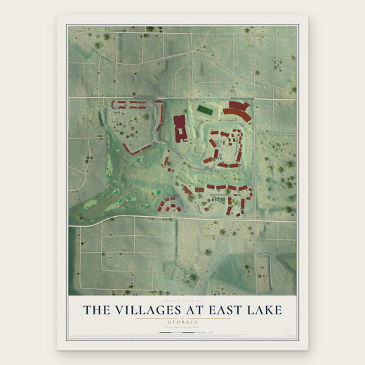 The Villages at East Lake, Georgia map print, the full design