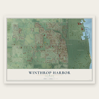 Winthrop Harbor, Illinois map print, the full design