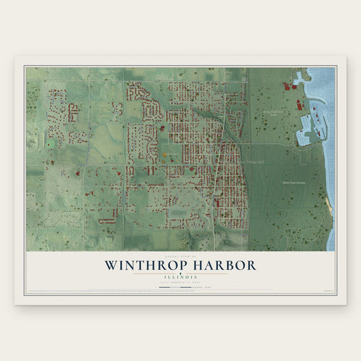 Winthrop Harbor, Illinois map print, the full design