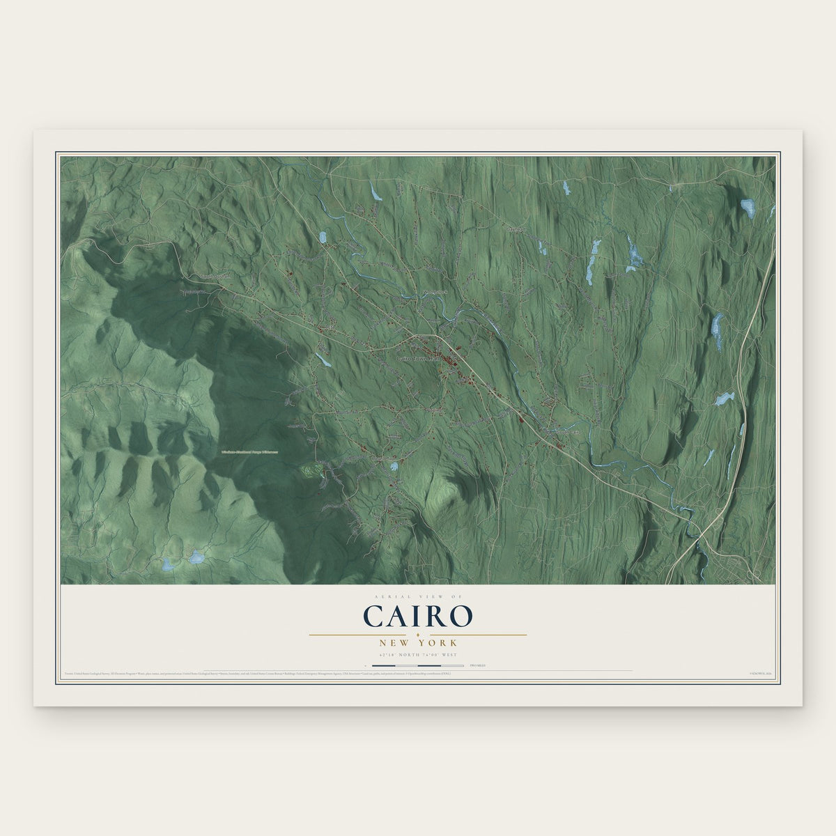 Cairo, New York map print, the full design