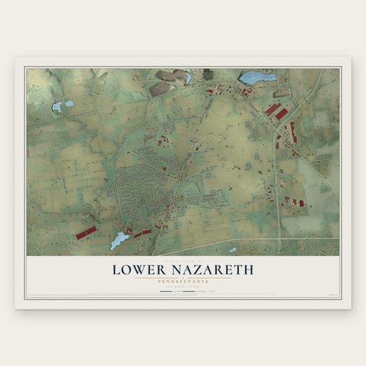 Lower Nazareth, Pennsylvania map print, the full design