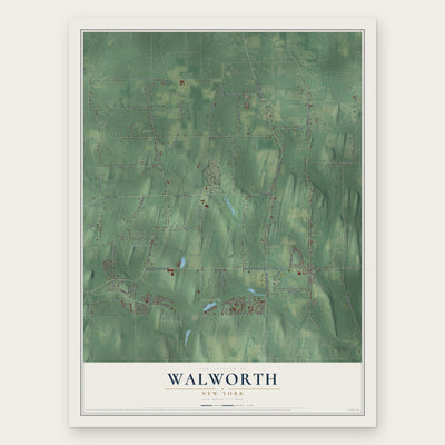 Walworth, New York map print, the full design