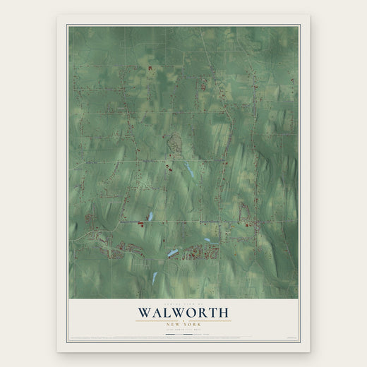 Walworth, New York map print, the full design