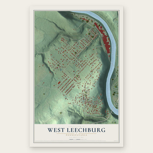 West Leechburg, Pennsylvania map print, the full design