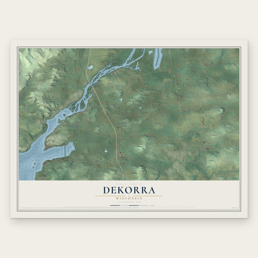Dekorra, Wisconsin map print, the full design