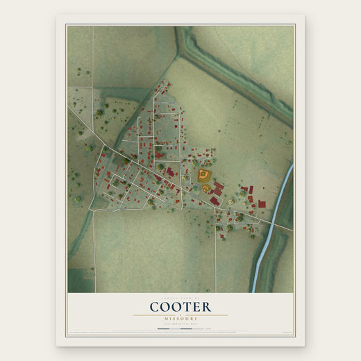 Cooter, Missouri map print, the full design