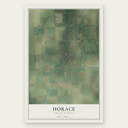 Horace, North Dakota map print, the full design