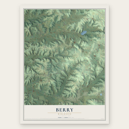 Berry, Wisconsin map print, the full design
