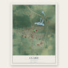 Clare, Michigan map print, the full design