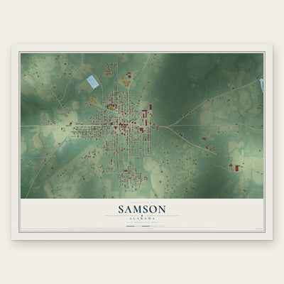 Samson, Alabama map print, the full design