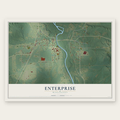 Enterprise, Mississippi map print, the full design