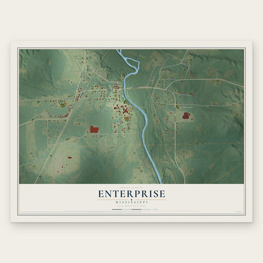 Enterprise, Mississippi map print, the full design