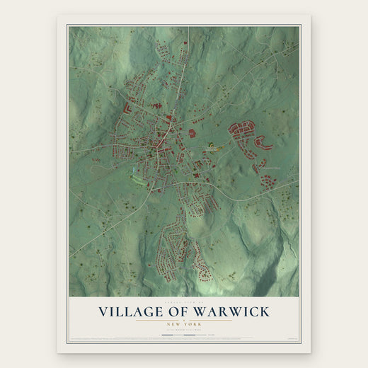 Village of Warwick, New York map print, the full design