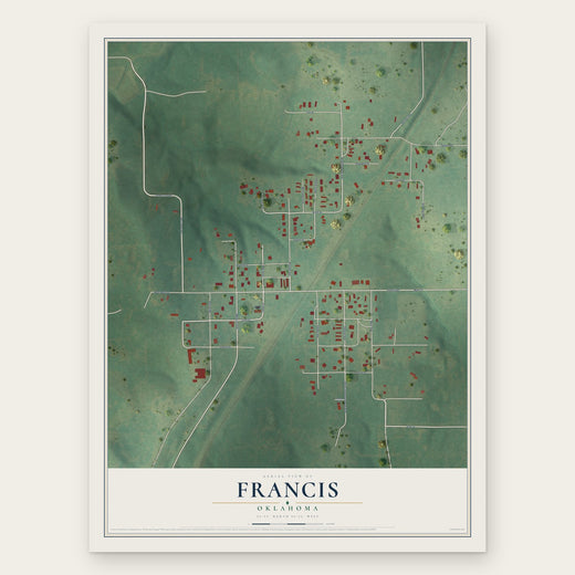 Francis, Oklahoma map print, the full design