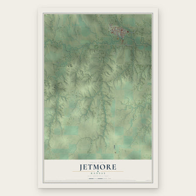 Jetmore, Kansas map print, the full design