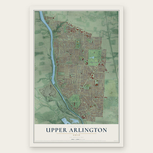 Upper Arlington, Ohio map print, the full design