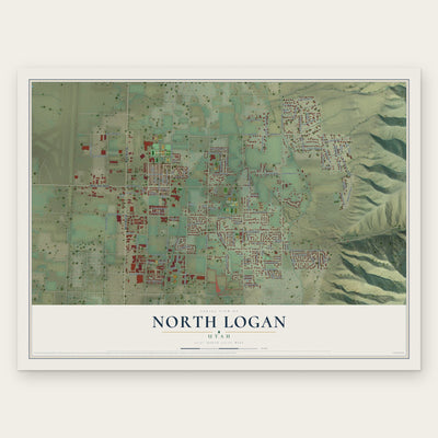 North Logan, Utah map print, the full design