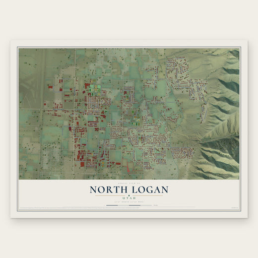 North Logan, Utah map print, the full design