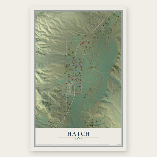 Hatch, Utah map print, the full design
