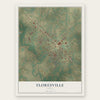 Floresville, Texas map print, the full design