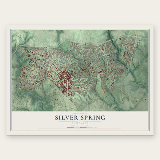 Silver Spring, Maryland map print, the full design