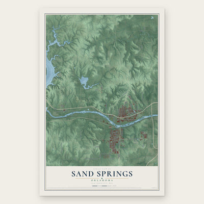 Sand Springs, Oklahoma map print, the full design