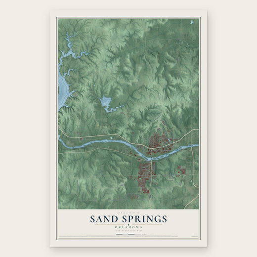 Sand Springs, Oklahoma map print, the full design
