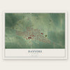 Danvers, Illinois map print, the full design