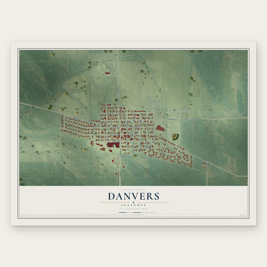 Danvers, Illinois map print, the full design
