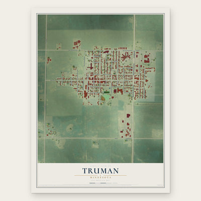 Truman, Minnesota map print, the full design