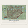 Miami Gardens, Florida map print, the full design
