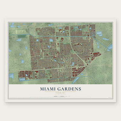 Miami Gardens, Florida map print, the full design