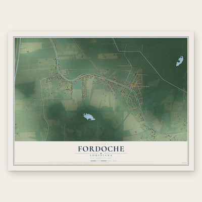 Fordoche, Louisiana map print, the full design